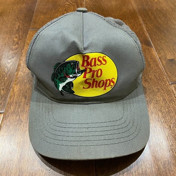 Bass Pro Shops Trucker Style Hat Mesh Snapback “Gone Fishing” Cap Gray One Size - Picture 3 of 5